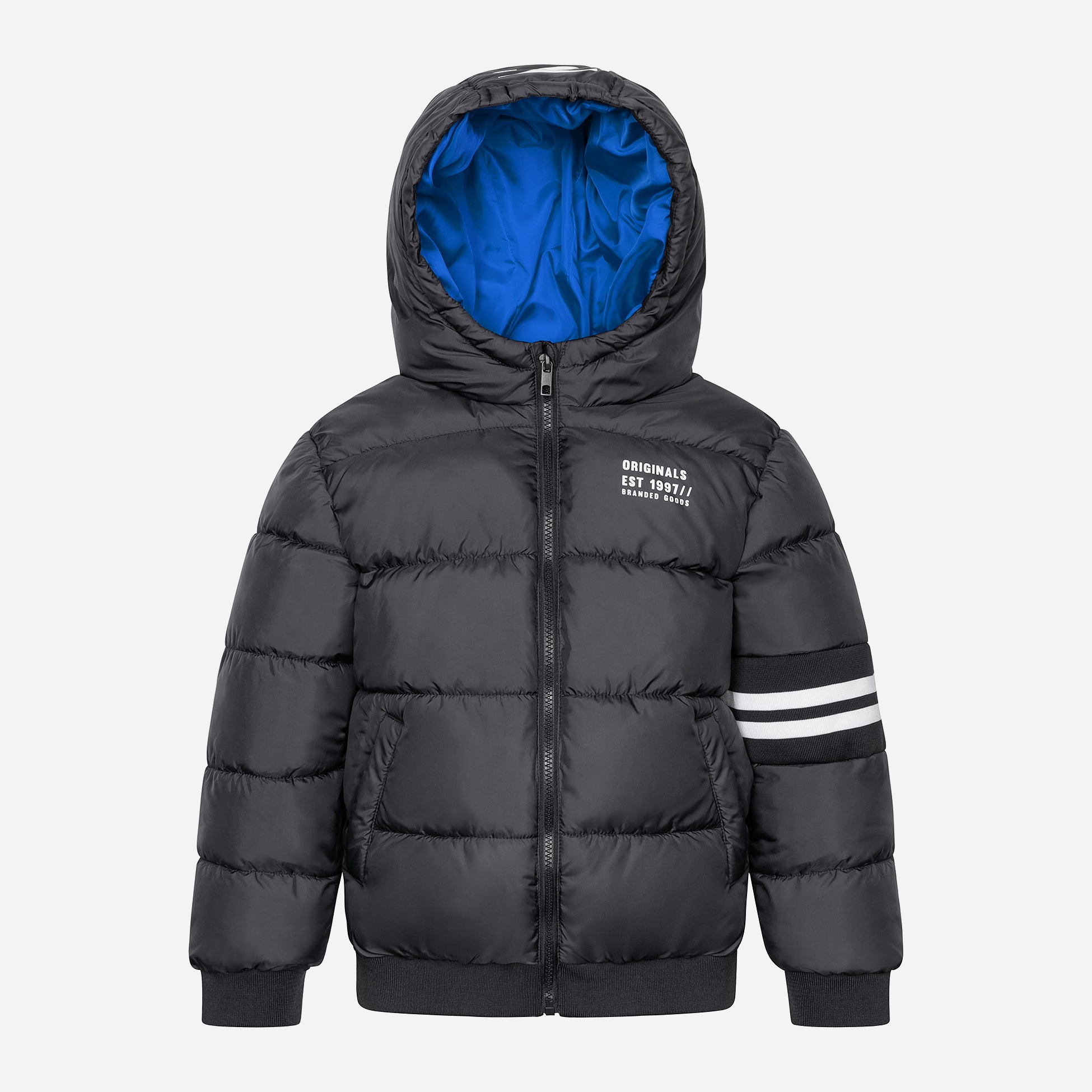 Акція на Дитяча демісезонна куртка для хлопчика Minoti Nordic 7 37011JNR 98-104 см Темно-сіра від Rozetka
