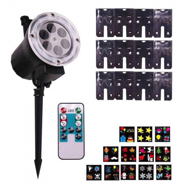 

Лазерный проектор Garden Projector Card change 12 слайдов с пультом
