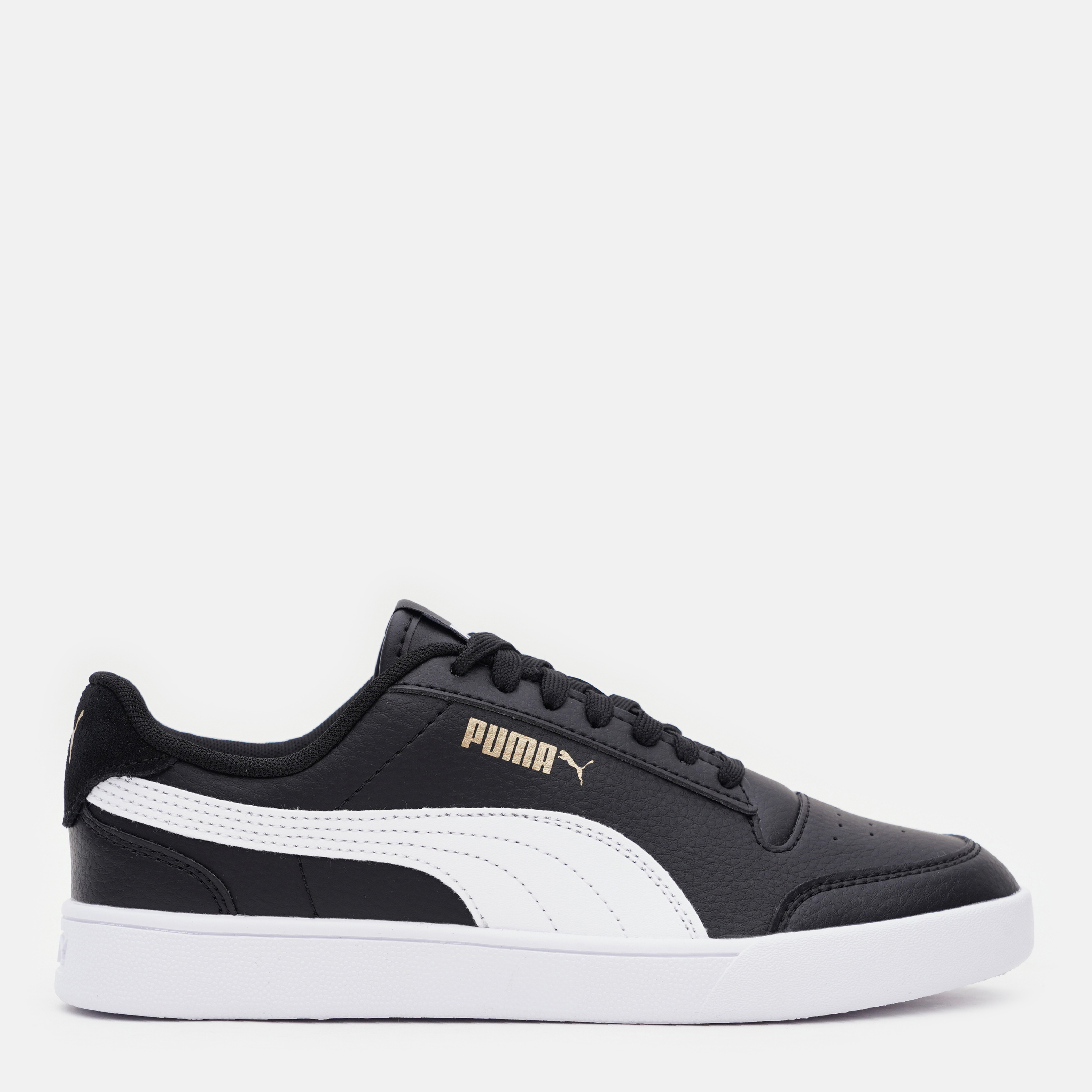 Акція на Жіночі кеди низькі Puma Shuffle 30966804 39 (6) 25 см Black-White-Team Gold від Rozetka