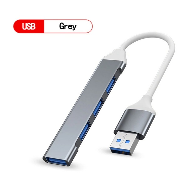 USB хаб/концентратор OEM UH05, хаб 4в1: 3 x USB 2.0, 1 x USB 3.0 Grey ...