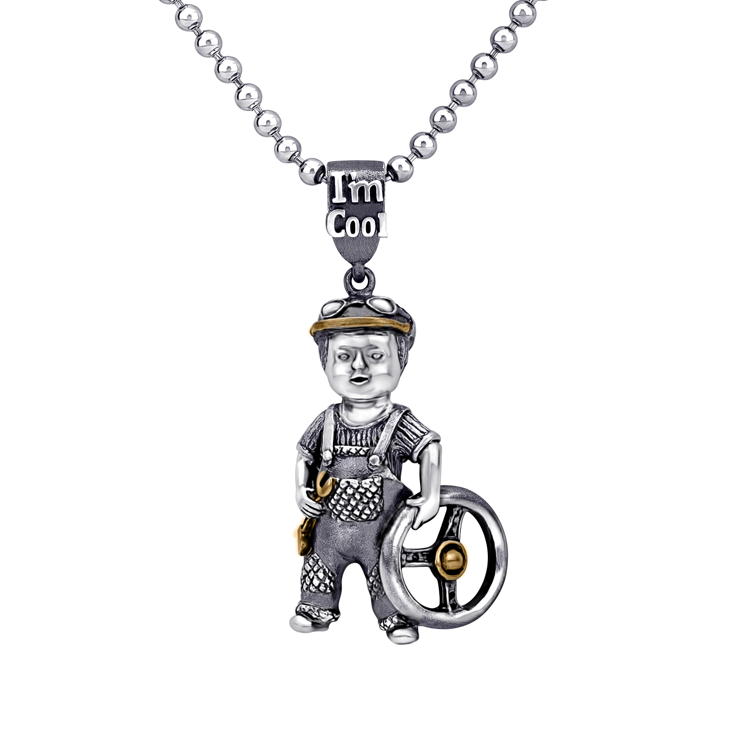 

Срібний кулон №16 малюк перевізник cava.cool