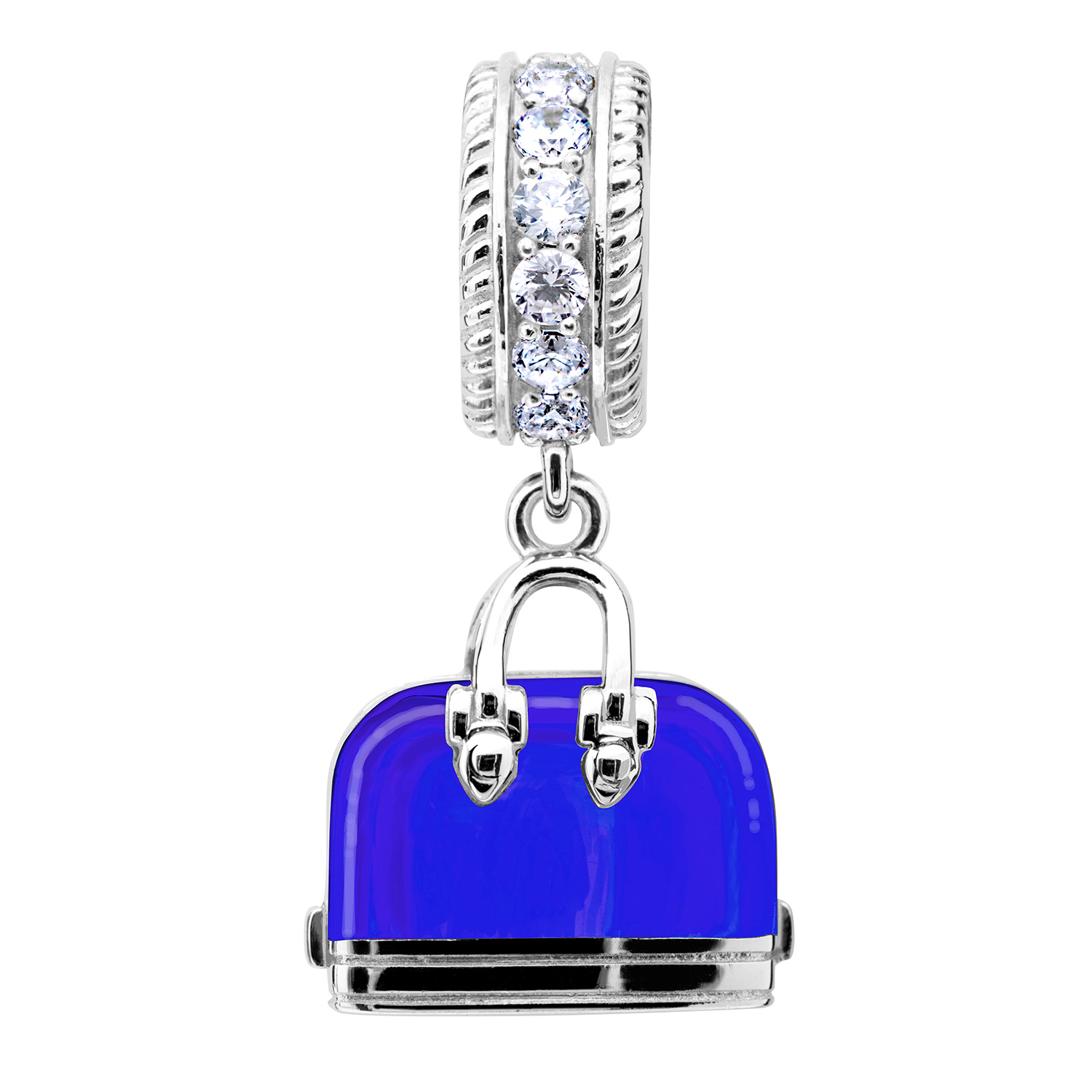 

Срібний шарм з синьою емаллю сумочка cava.cool