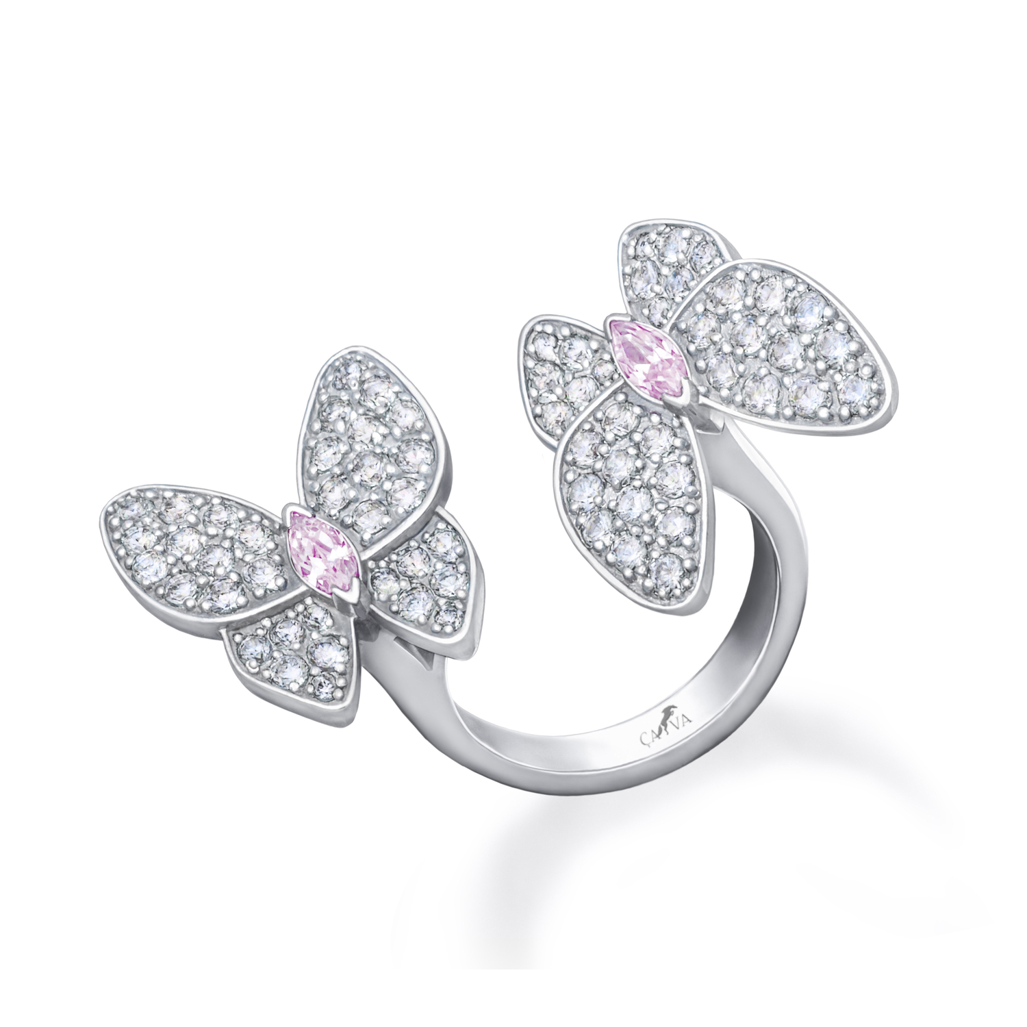 

Відкрита срібна каблучка метелики n.4 18 cava.cool