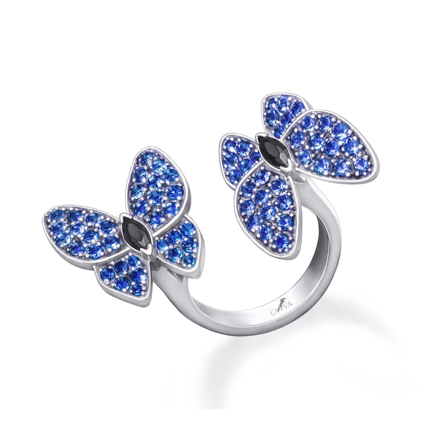 

Відкрита срібна каблучка метелики 21.5 cava.cool