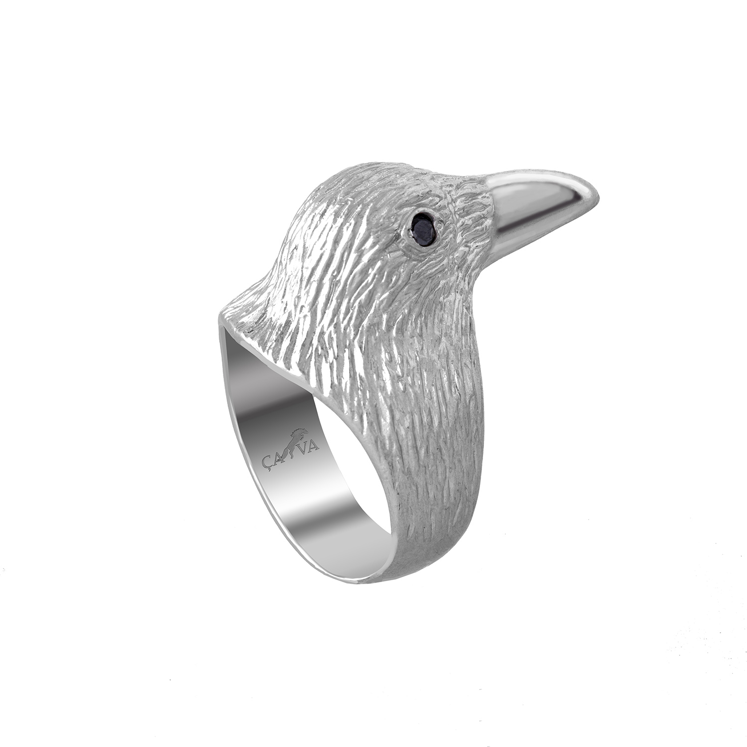 

Срібна каблучка білий ворон 20 cava.cool