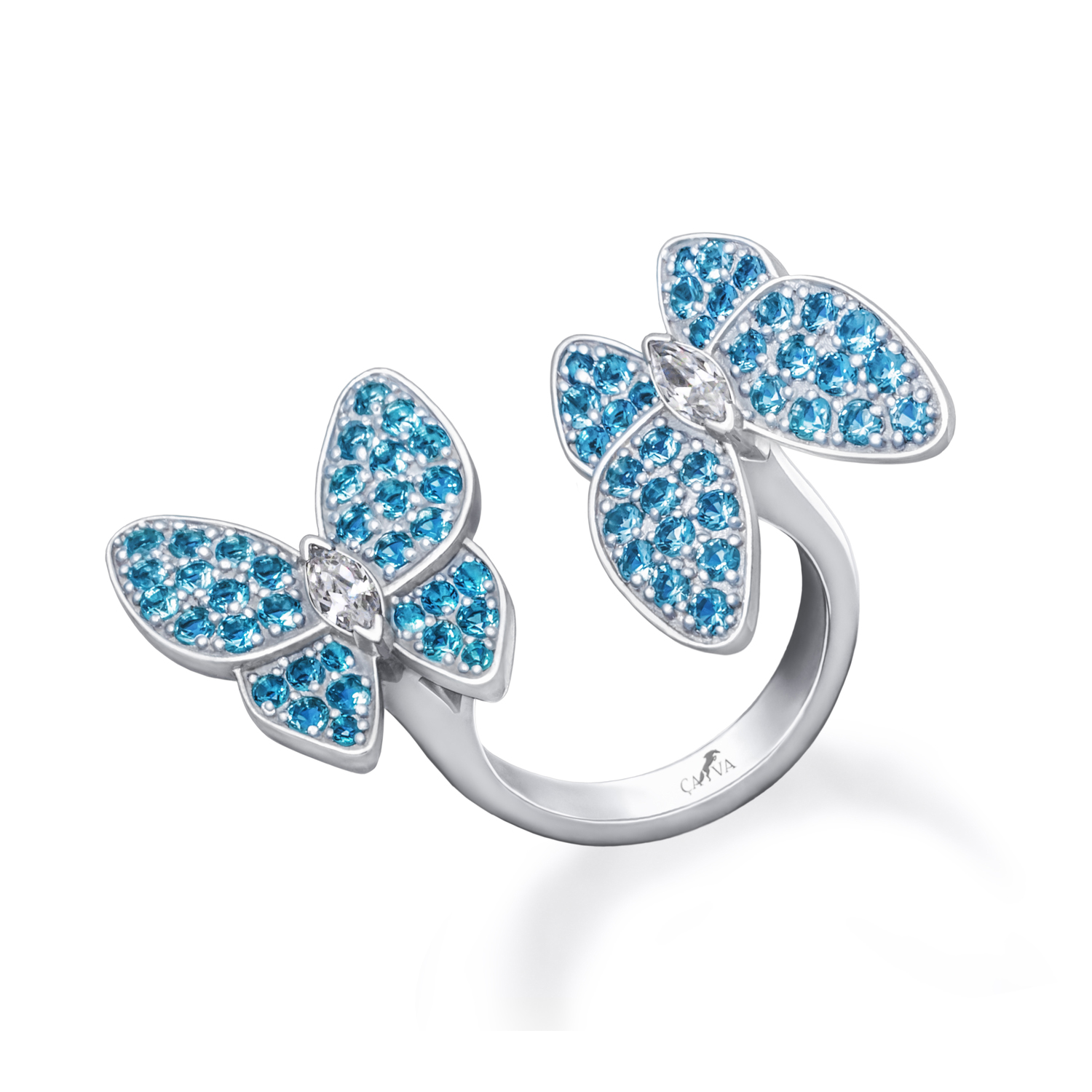 

Відкрита срібна каблучка метелики n.8 16.5 cava.cool