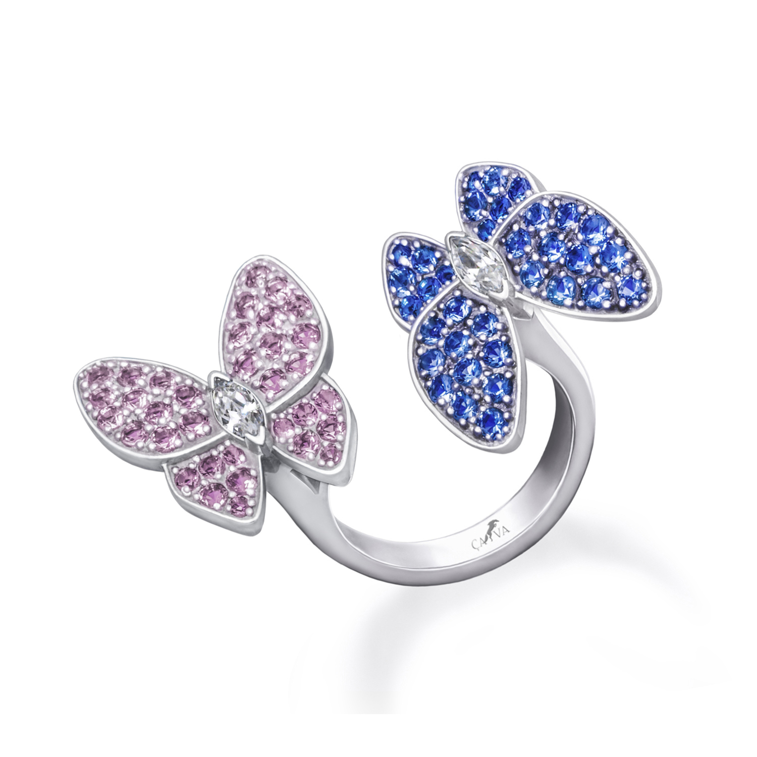 

Відкрита срібна каблучка метелики n.17 16 cava.cool