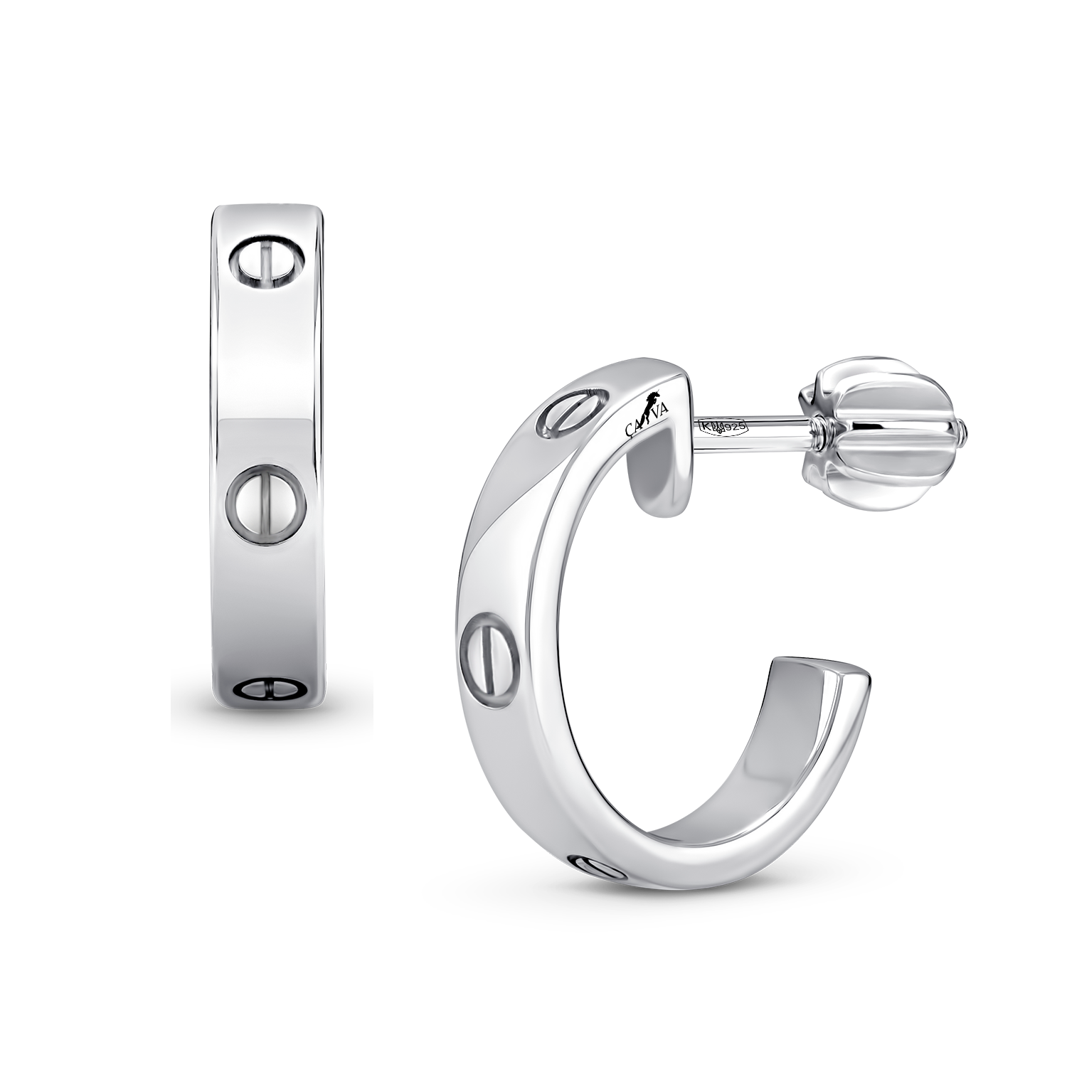 

Срібні сережки напівкільця cava.cool