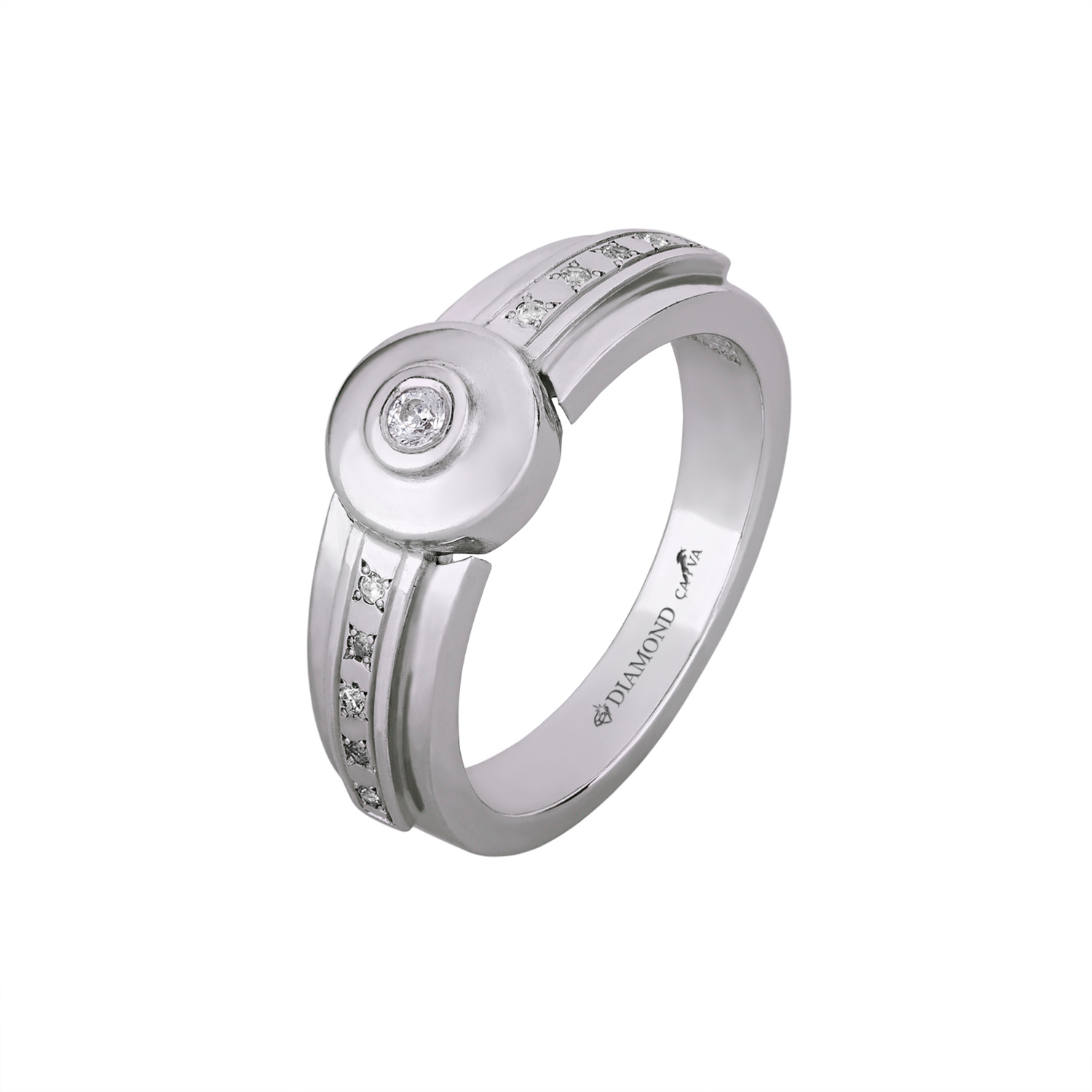 

Срібна каблучка доріжка з діамантами 21.5 cava.cool