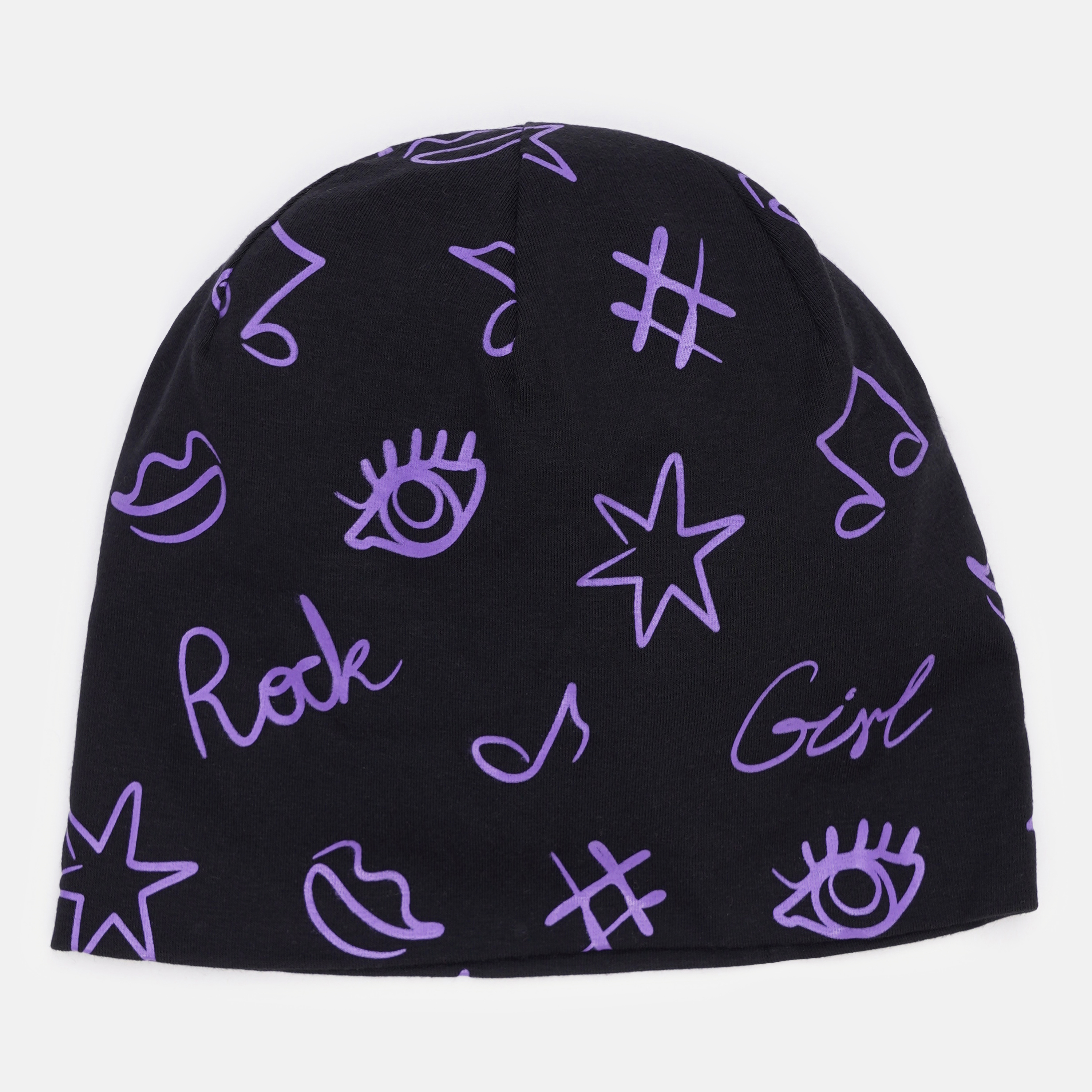 Акція на Дитяча демісезонна шапка-біні для дівчинки Broel Hermiona ZB13643G1BRO-021 49 см Чорний/Фіолетовий від Rozetka