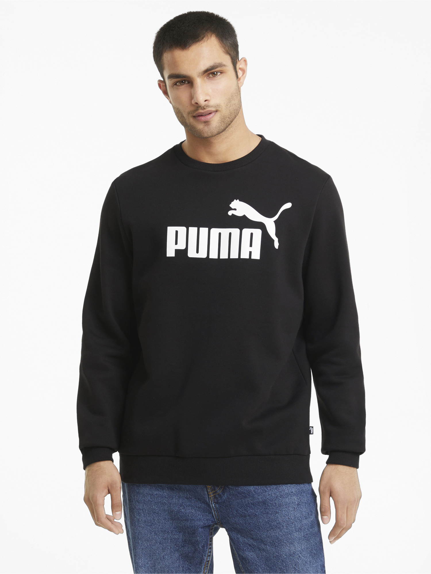 Акція на Світшот на флісі чоловічий Puma ESS Big Logo Crew 58667801 M Black від Rozetka