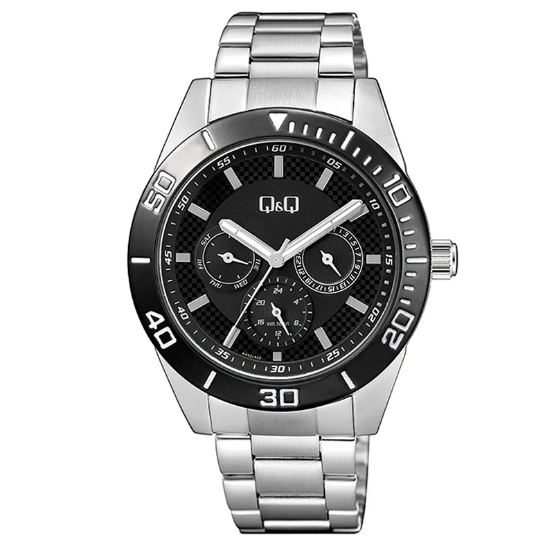 Мужские часы Q&Q Superior AA42J402Y Черные с серым(серебристым) – фото ...