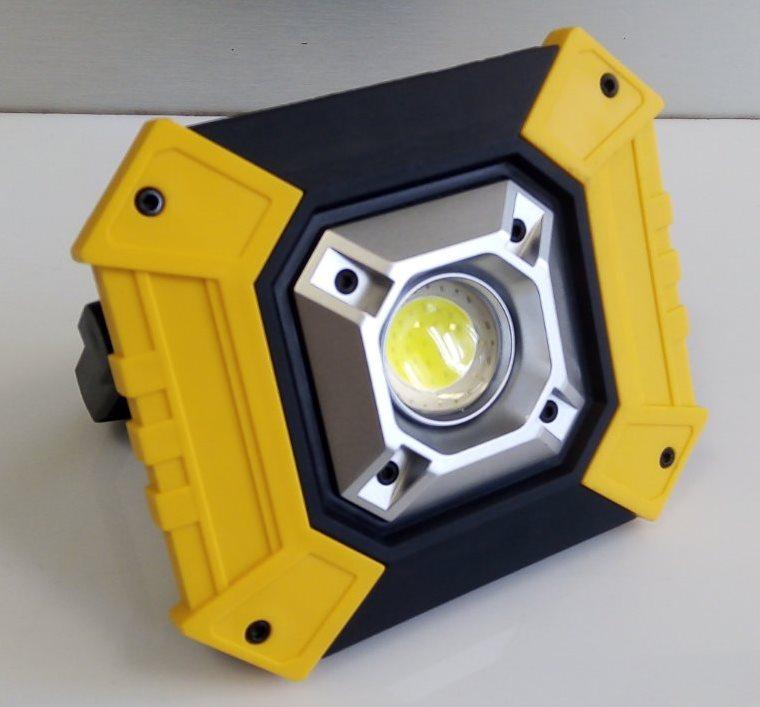 

Прожектор аккумуляторный LED 20W COB 500Lm 6500K IP65 жёлто-черный/ LMP89 с USB