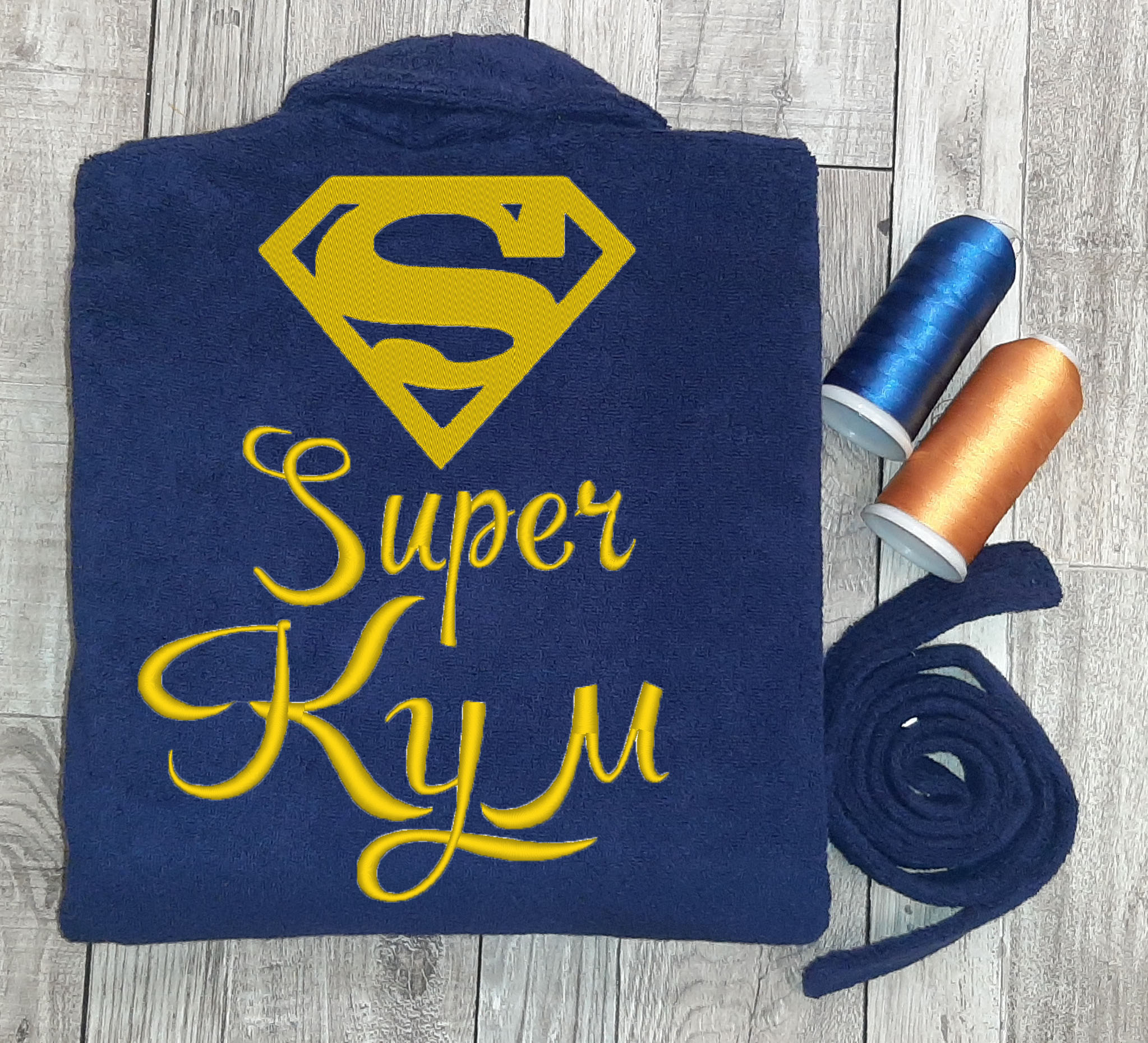 

Именной халат Super Кум 2XL Темно-синий
