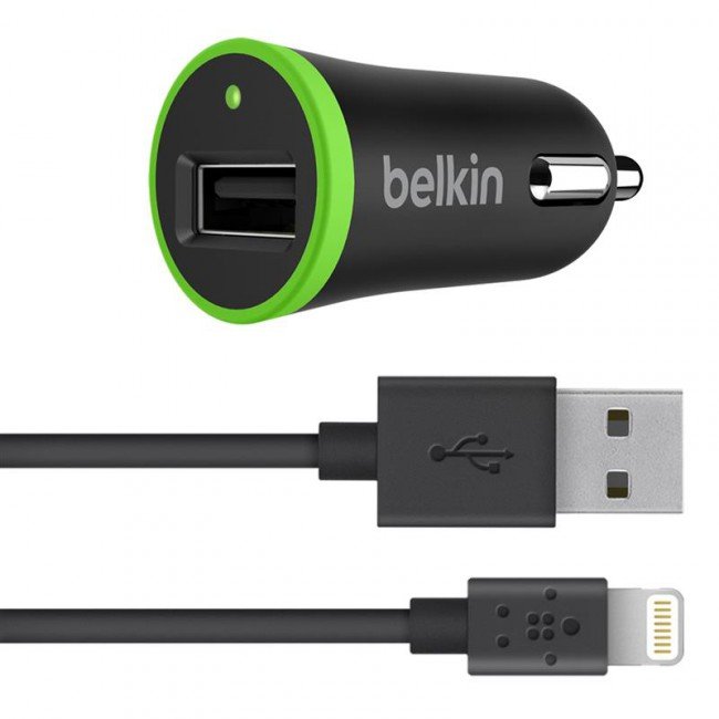 

Автомобильное ЗУ Belkin Car Charger 12W USB 2.4A, Lightning 1.2м, black