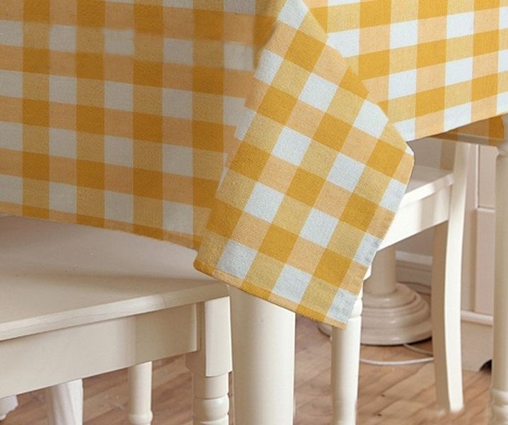Скатертина в клітинку Пепіта крупна жовта 1.5м х 1.2м – фото | ROZETKA