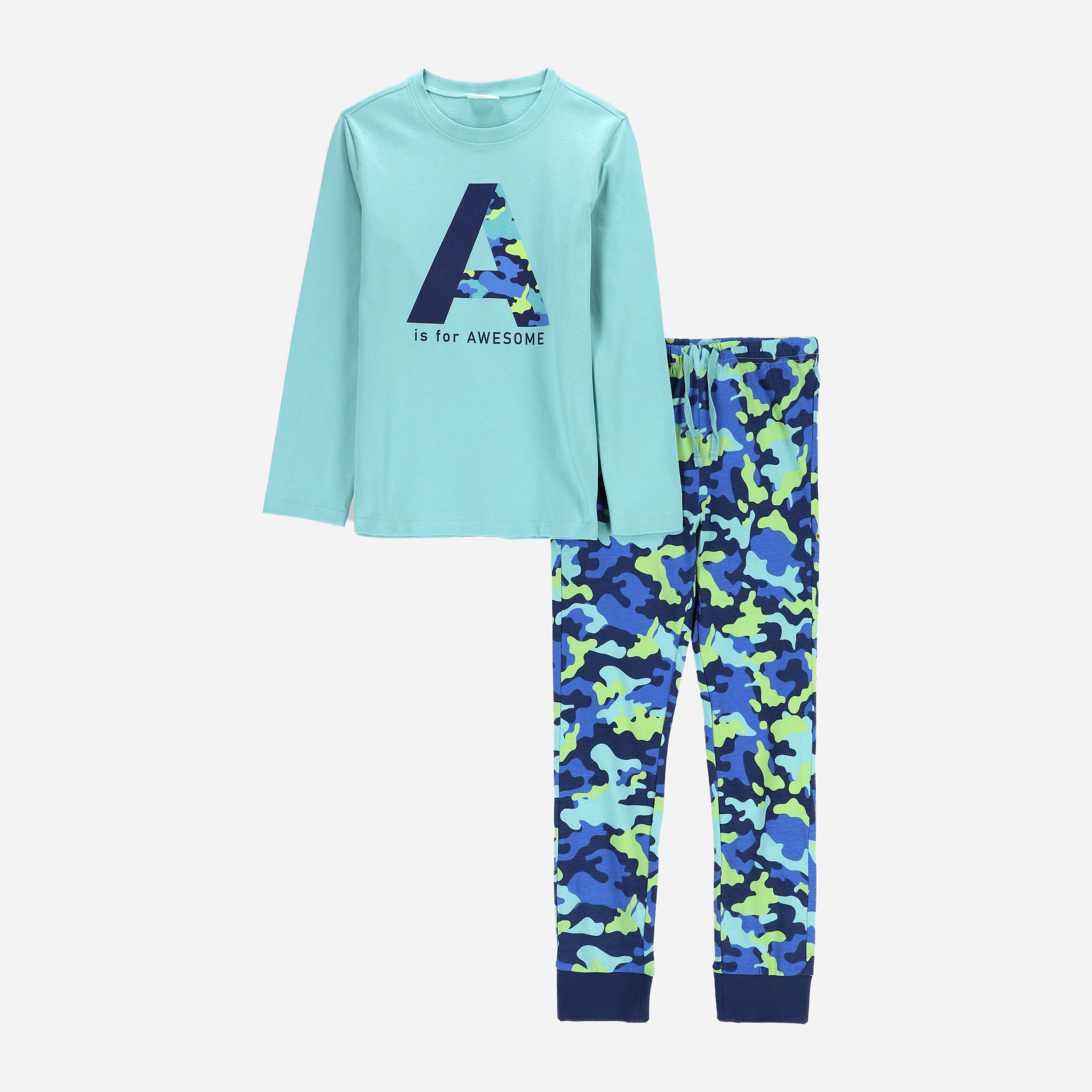 Акция на Піжама (футболка з довгими рукавами + штани) для хлопчика Coccodrillo Pyjamas ZC2448121PJS 116 см Блакитна от Rozetka