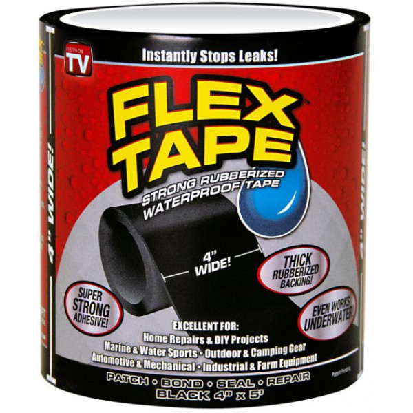 

Водонепроникна ізоляційна стрічка Flex Tape 100 мм х 1.5 м Black