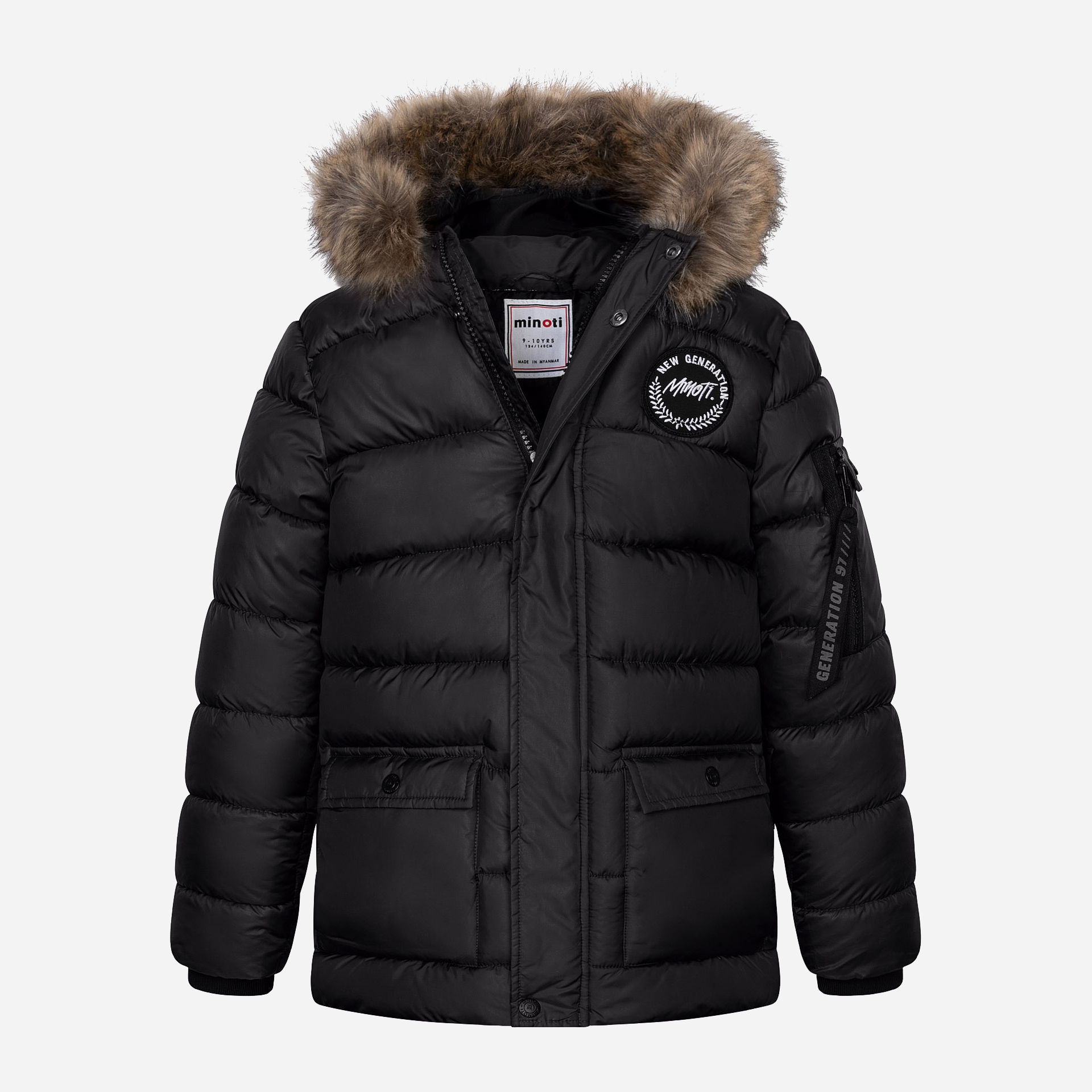 Акция на Куртка зимова дитяча Minoti Core 7 37098JNR 110-116 см Темно-сіра от Rozetka