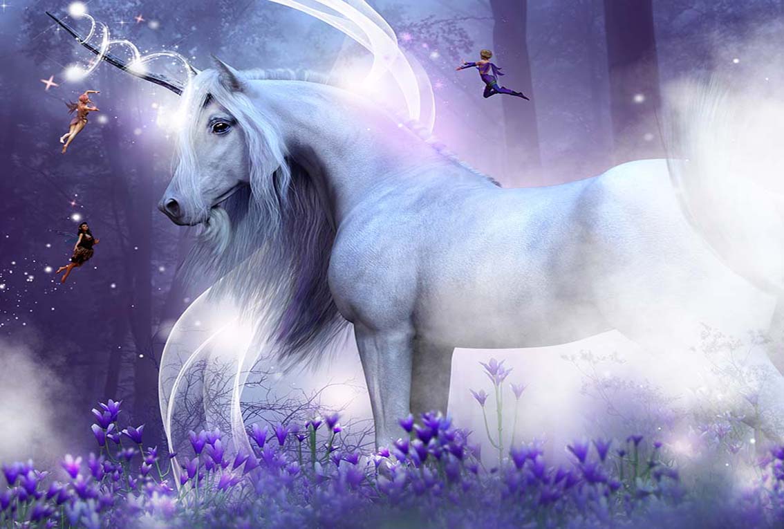 

Фотообои WS Wallpaper Сказочный единорог 392*270 (31343) Сатин