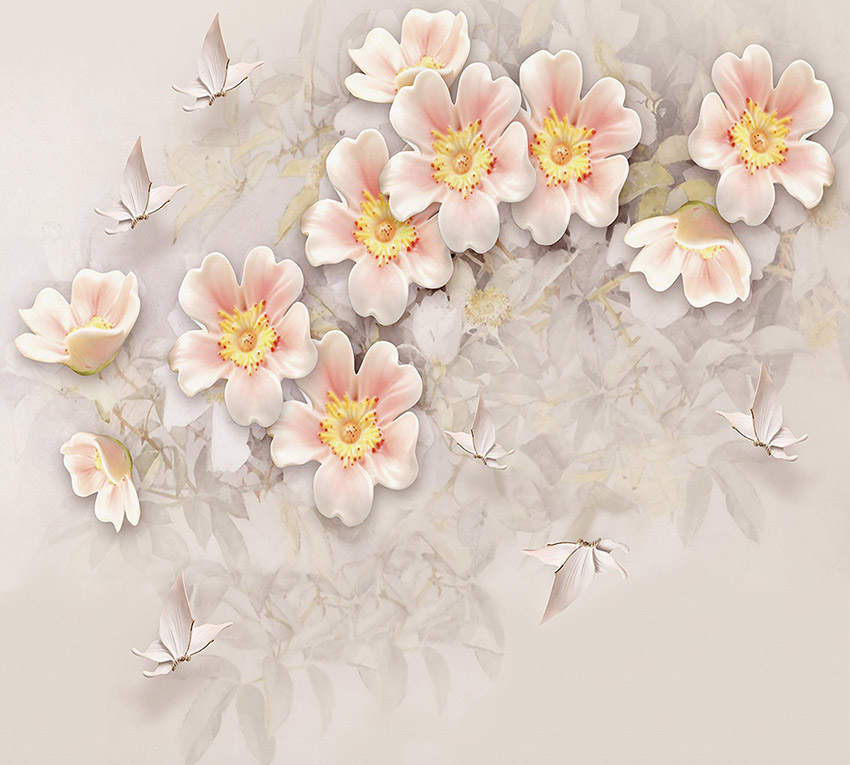 

Фотообои WS Wallpaper Ветка с цветами 294*270 (31292) Сатин