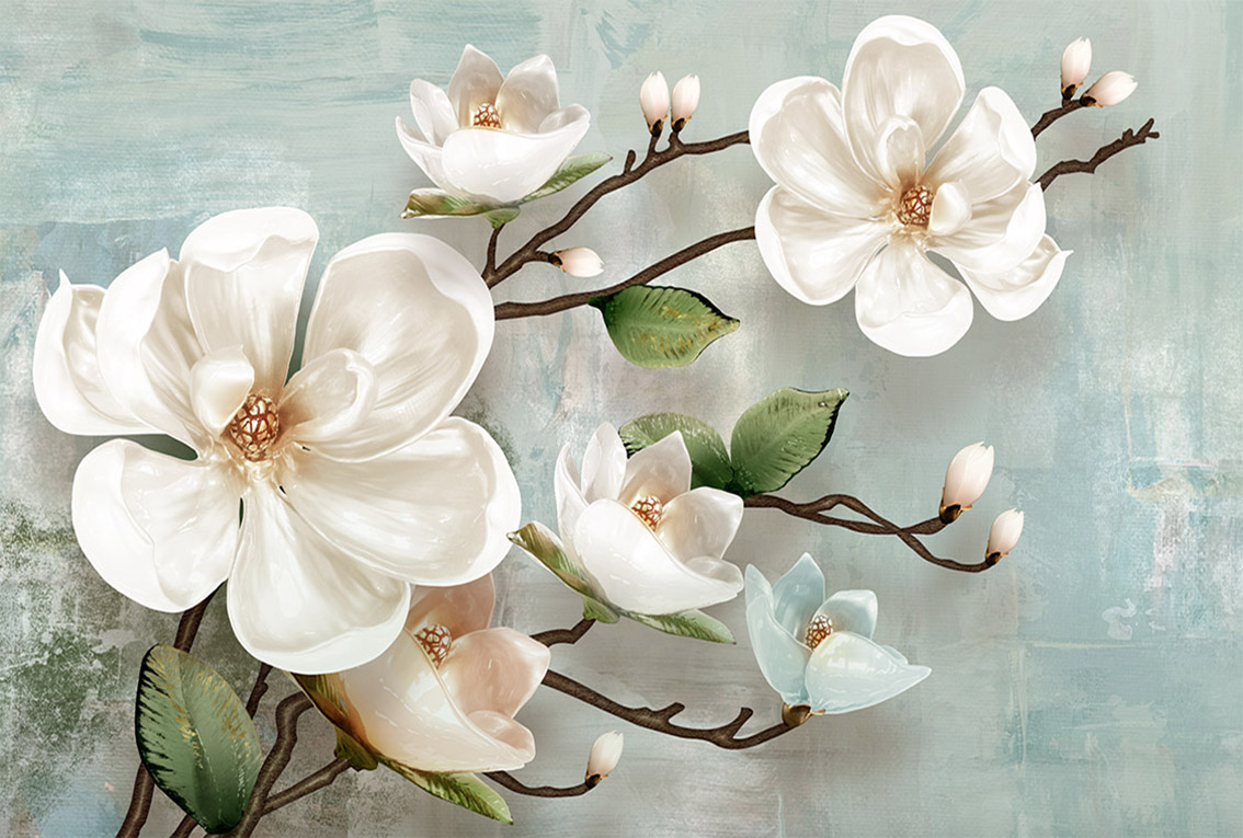 

Фотообои WS Wallpaper Цветы барельеф 392*270 (31361) Флора