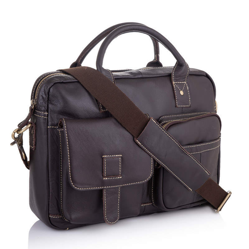 Мужской кожаный портфель 38х27х8 см Giorgio Ferretti Коричневый ...