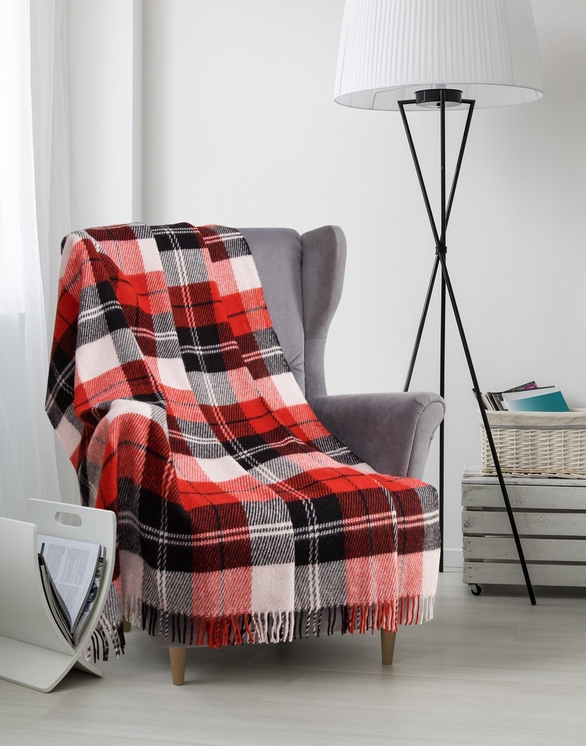 Плед шерстяной Vladi Эльф 140х200 красно-черно-белый 2 – фото, отзывы ...