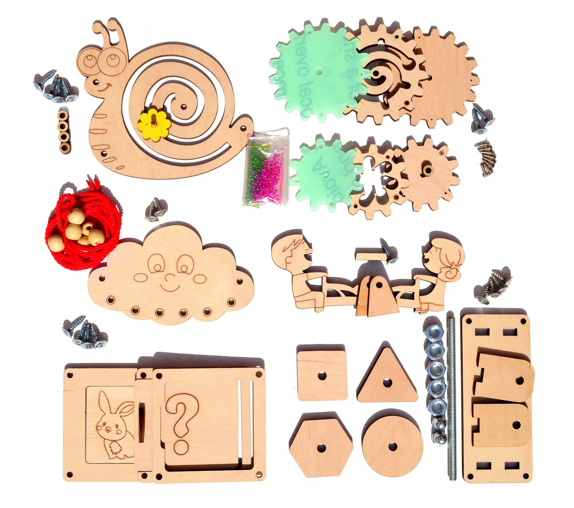 

Набор Заготовок для Бизиборда "Увлекательное Времяпровождение" 7в1 Весь Комплект(+Клей +Шуруп)