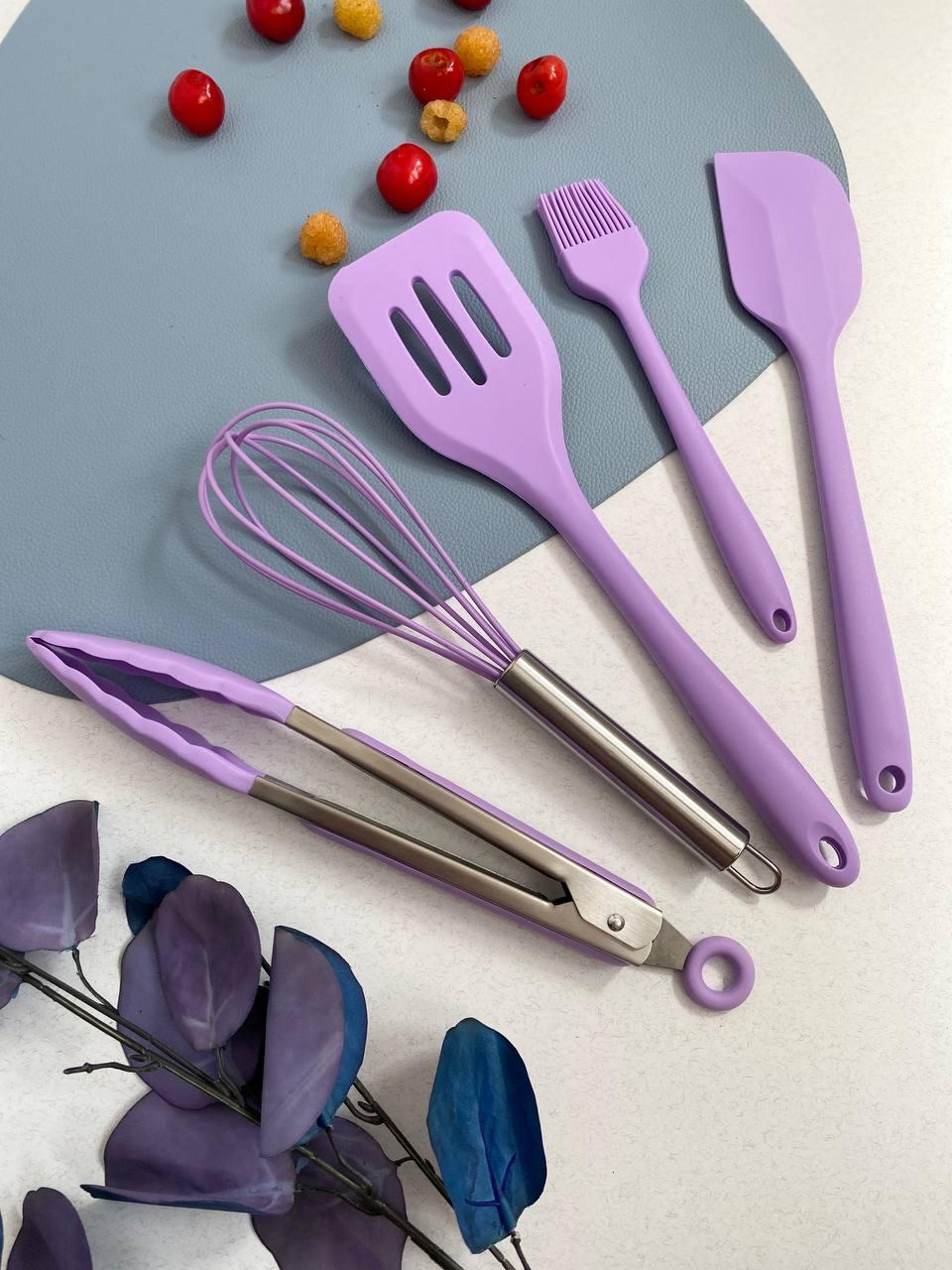 Кухонный силиконовый набор A-Plus 5 предметов Фиолетовый – фото, отзывы ...