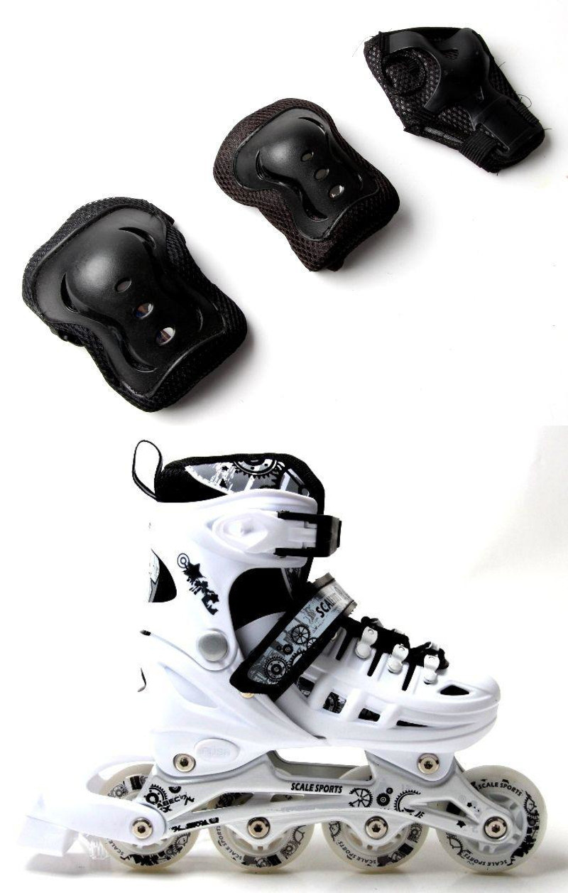 

Ролики с комплектом защиты Scale Sports Белые (odsd-466)