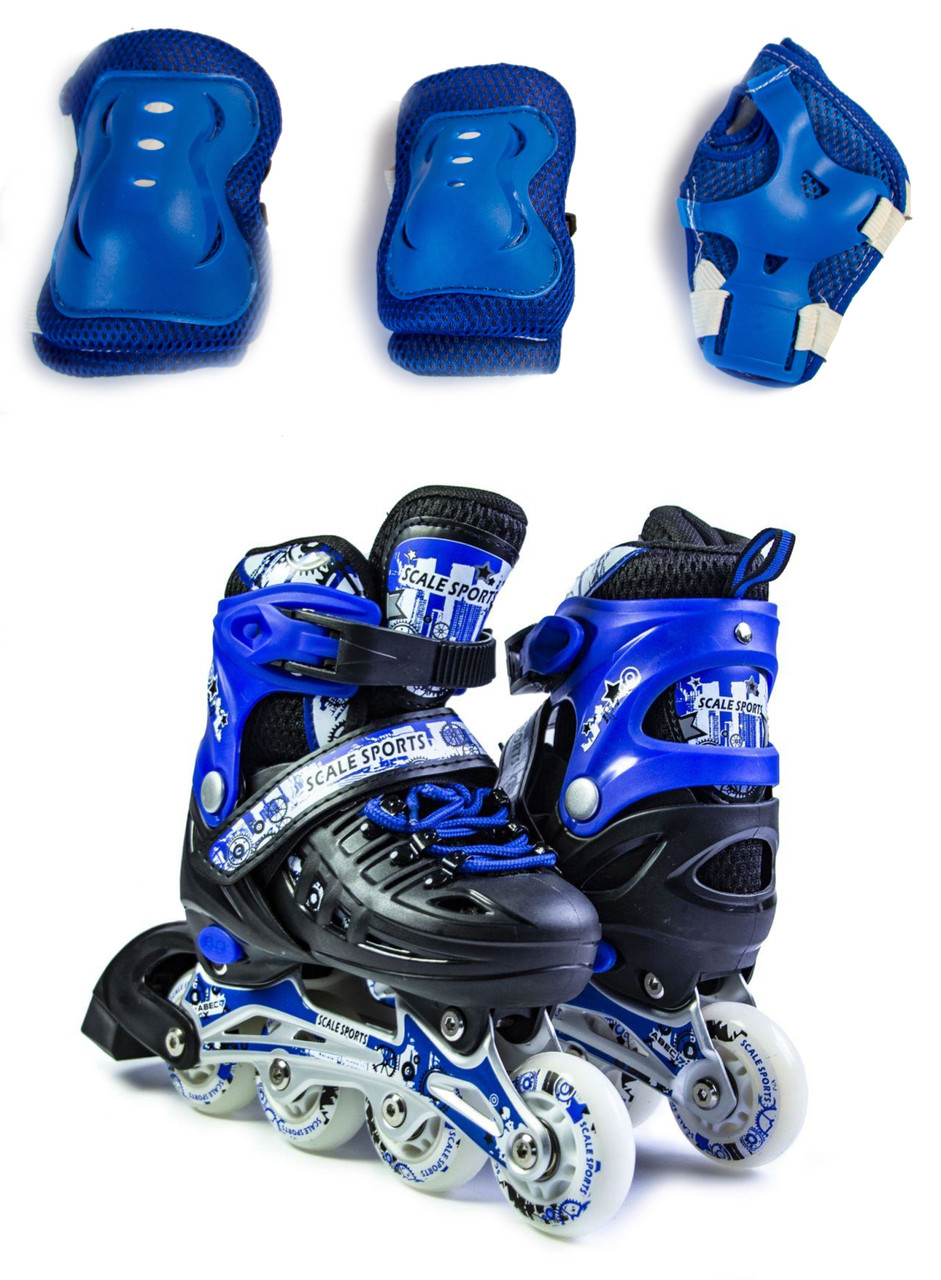 

Ролики с комплектом защиты Scale Sports Синие (odsd-470)