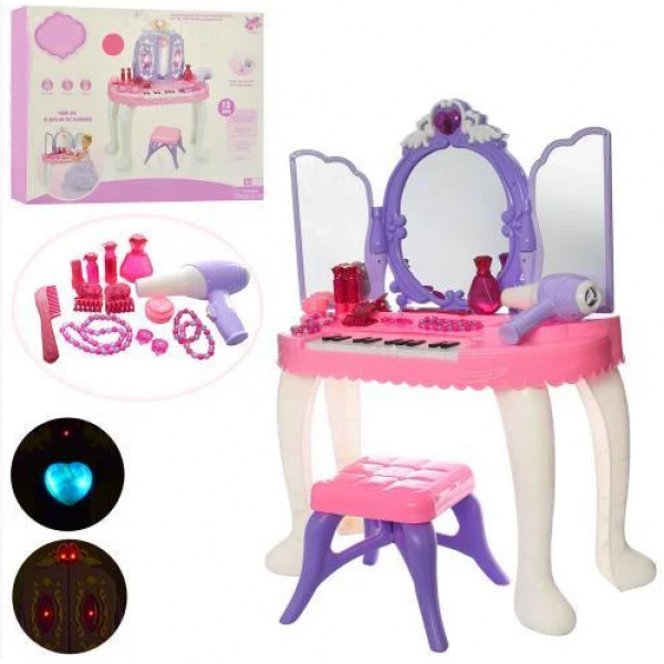 

Детское игровое трюмо с музыкальным пианино Best Toys 80015 Трюмо с зеркалом для девочки Игрушочное музыкальное трюмо для детей с аксессуарами