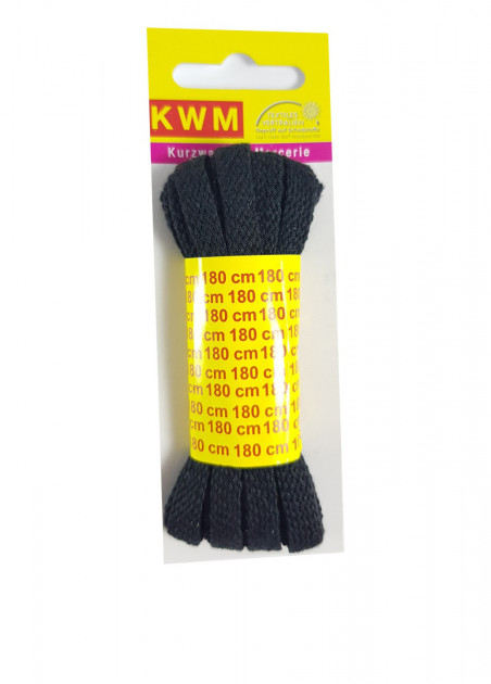 

Шнурки черные 180см KWM черный