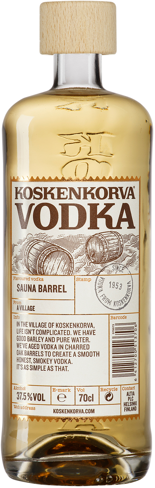 Акция на Водка Koskenkorva Sauna Barrel 0.7 л 37.5% (6412700513706) от Rozetka UA