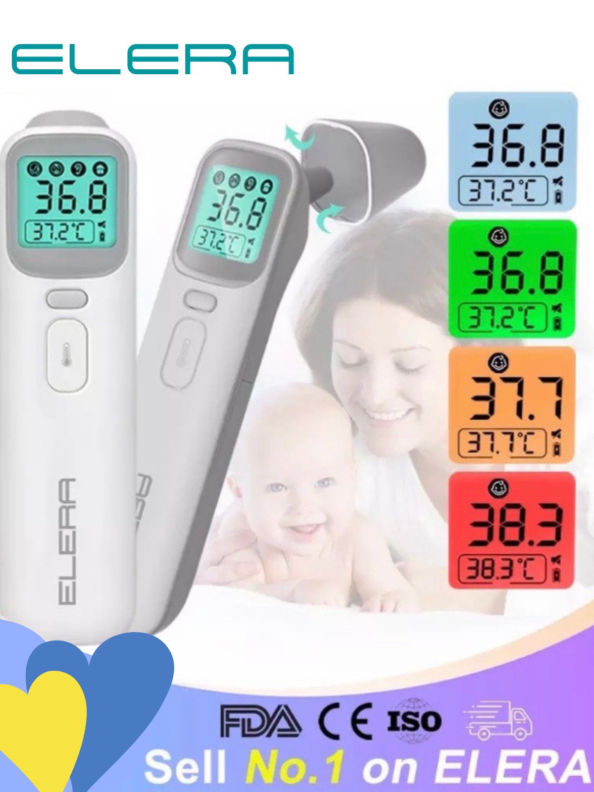Безконтактний термометр ELERA (TH600) для дітей та дорослих , з ...