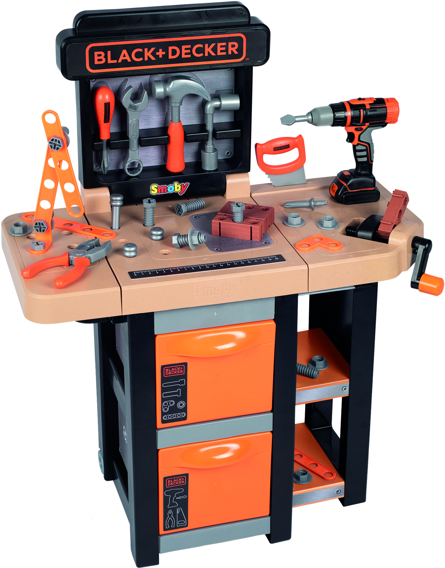 

Игровой набор Smoby Toys Black+Decker Мобильная мастерская с инструментами 37 аксессуаров (360315)