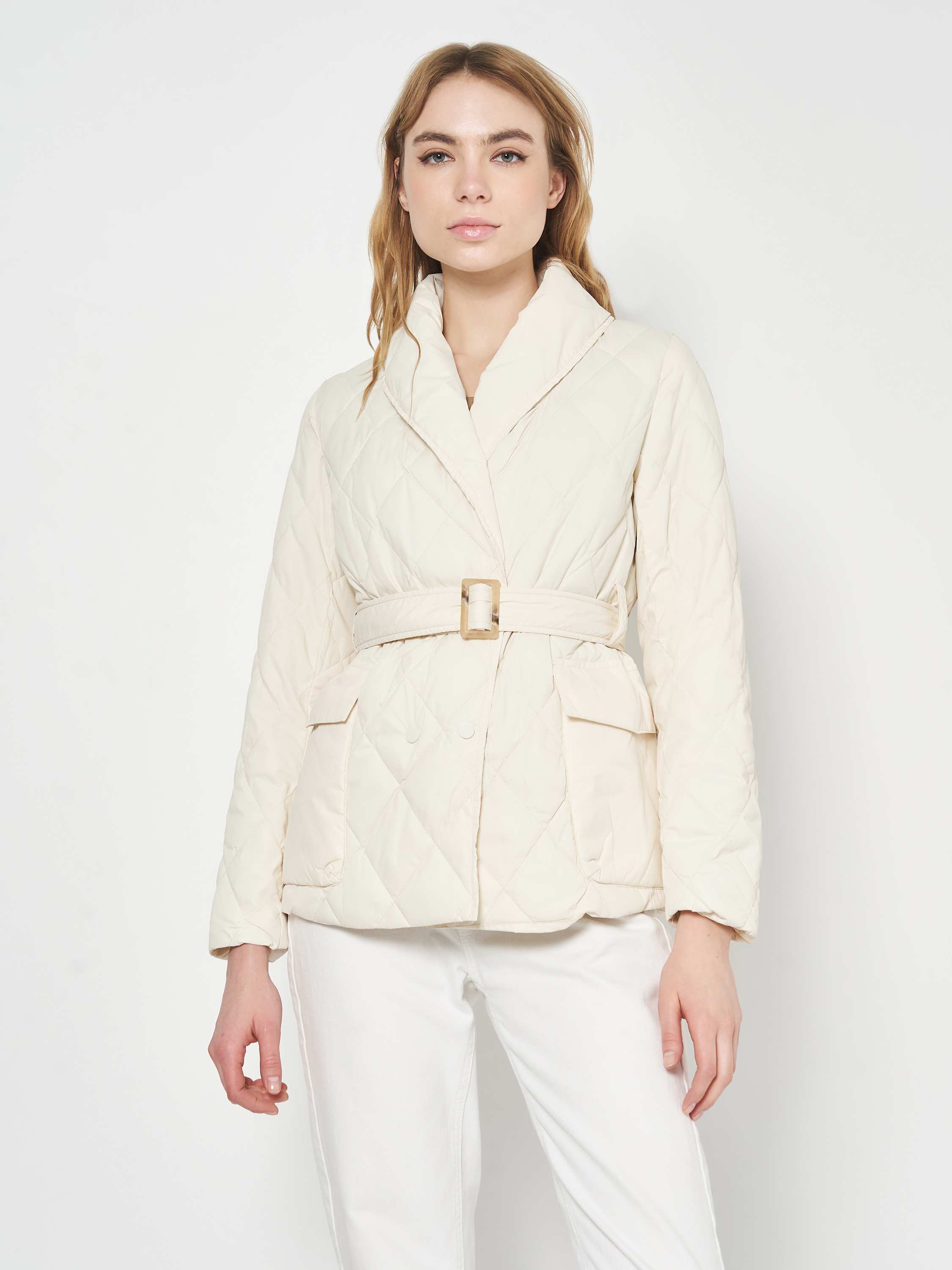 Акція на Куртка демісезонна жіноча Milano 1099 XL Молочна від Rozetka