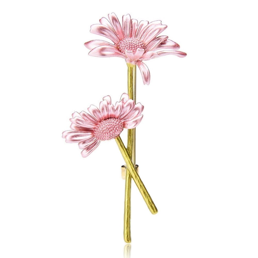 

Брошь женская BROCHE бижутерия с эмалью Цветы Ромашки розовая BRBF111303
