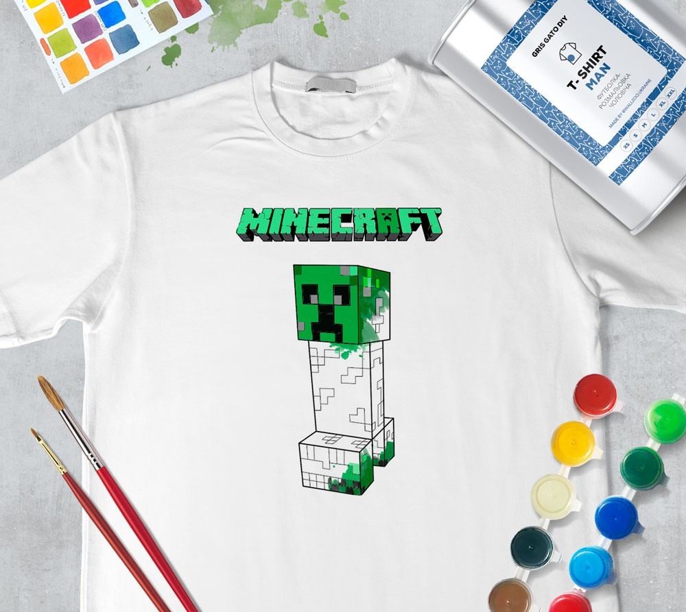 

Футболка раскраска для мужчин ""Майнкрафт Крипер" Minecraft Creeper"" (+ краски) WallZoo белая, Футболка раскраска для мужчин ""Майнкрафт Крипер" Minecraft Creeper"" (+ краски) WallZoo белая XL