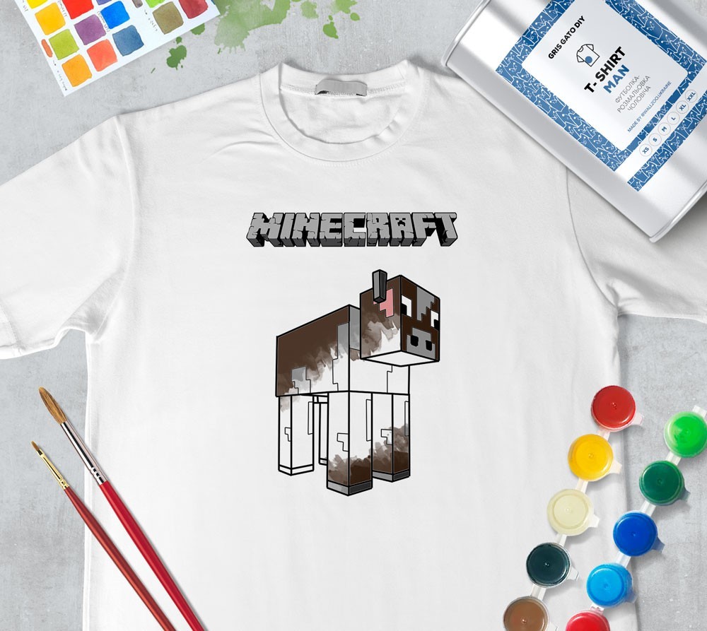 

Футболка раскраска для мужчин ""Майнкрафт Корова" Minecraft Cow"" (+ краски) WallZoo белая, Футболка раскраска для мужчин ""Майнкрафт Корова" Minecraft Cow"" (+ краски) WallZoo белая M