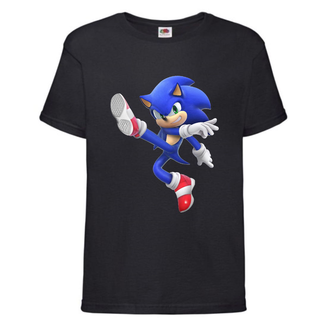 

Футболка детская Соник заносит ногу (SONIC) черная (snc blc-03) 104 см