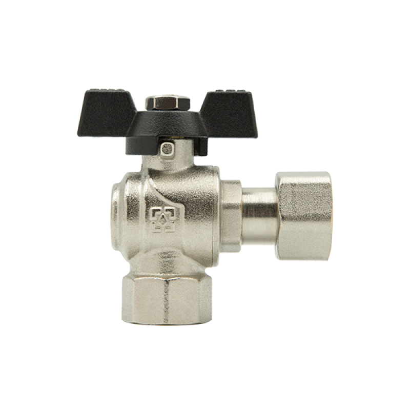 

Кран шаровой угловой с накидной гайкой Raftec Black 3/4" DRBZ1