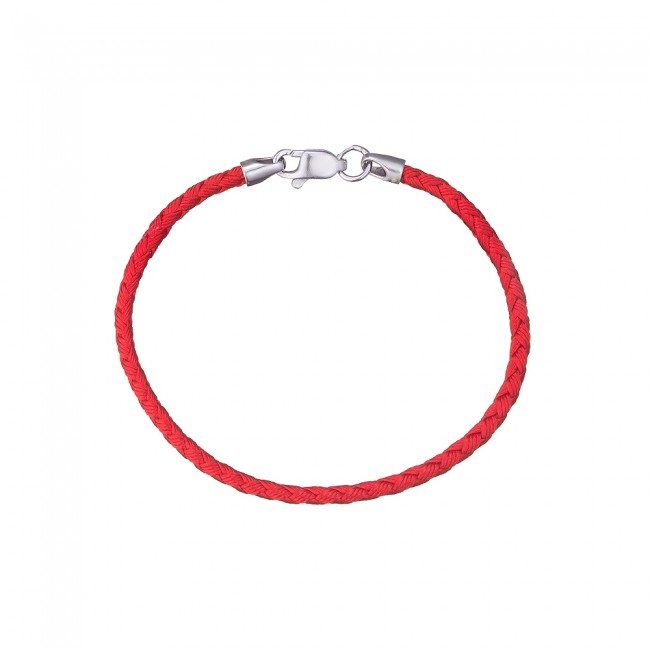 

Шнурок на руку с серебряным замком Jewel-case Плетеный Красный 4115-kr 21.0