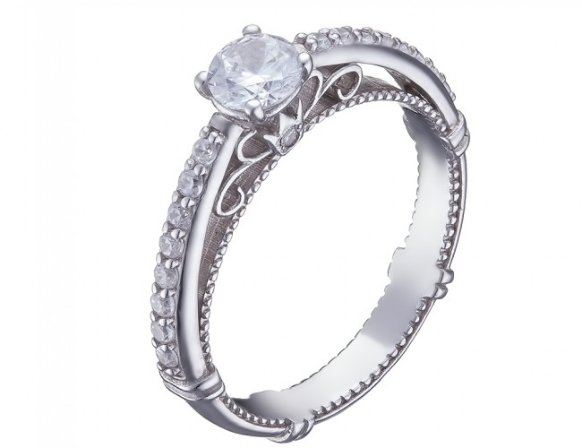 

Серебряное кольцо Jewel-case с куб. цирконием 1001 18