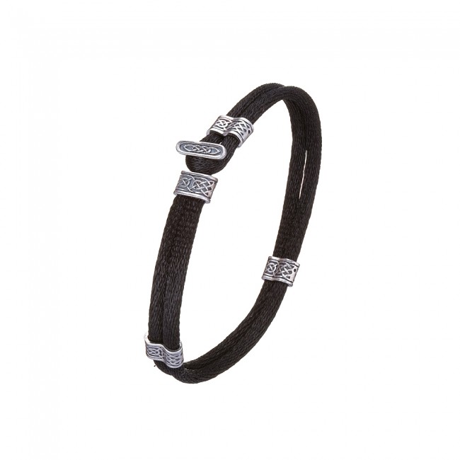 

Шнурок на руку с серебряными вставками Jewel-case Черный 4140-4 22.0