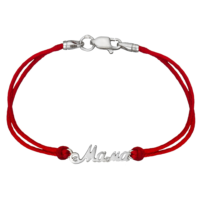 

Браслет Jewel-case Красный шелковый с серебряной вставкой Мама 4035-kr 16.0