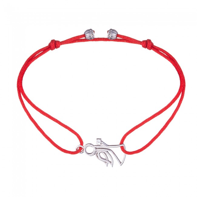 

Шнурок на руку с серебряной вставкой "АНГЕЛ" Jewel-case красный безразмерный 4127-kr