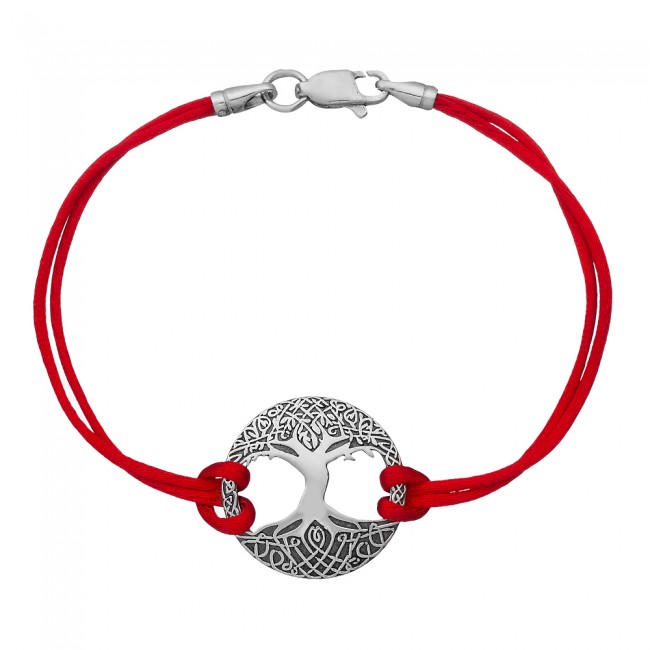 

Браслет Jewel-case Красный шелковый с серебряной вставкой Древо Жизни 4052-kr 15.0