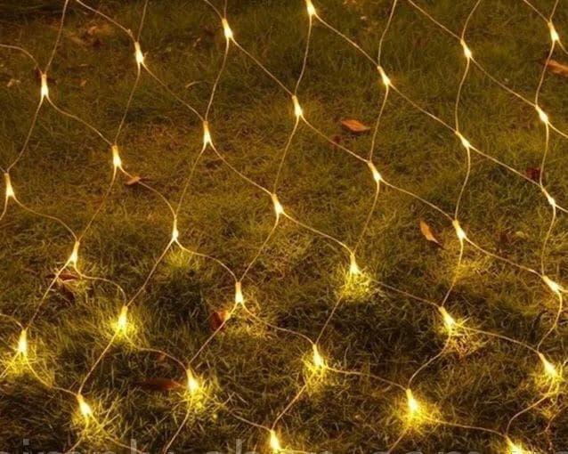 Гирлянда сетка 144 LED светодиодная Теплий свет 1,5х1,5 метра 220v ...